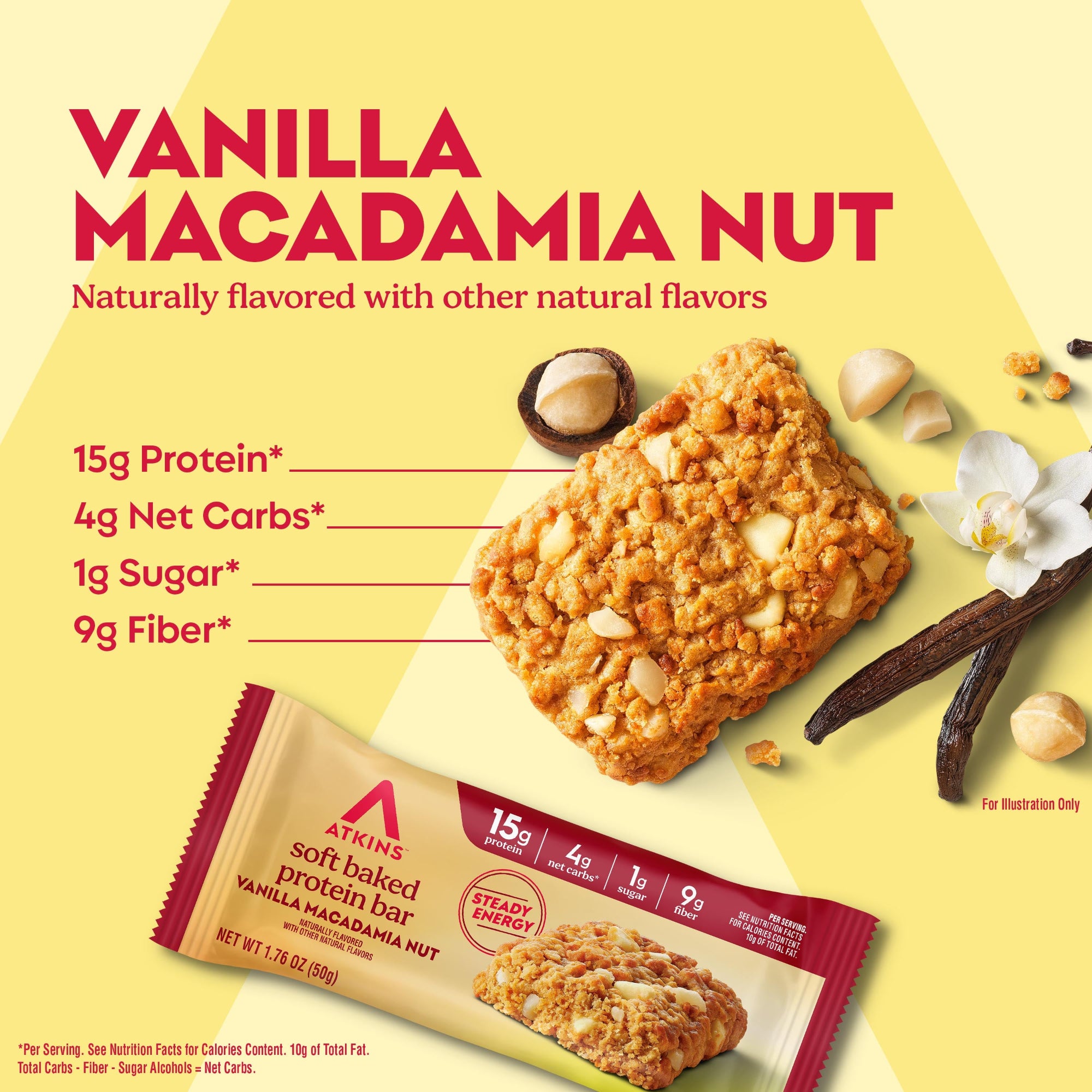 Vanilla Macadamia Nut High Protein Soft Baked Bars - Image 3